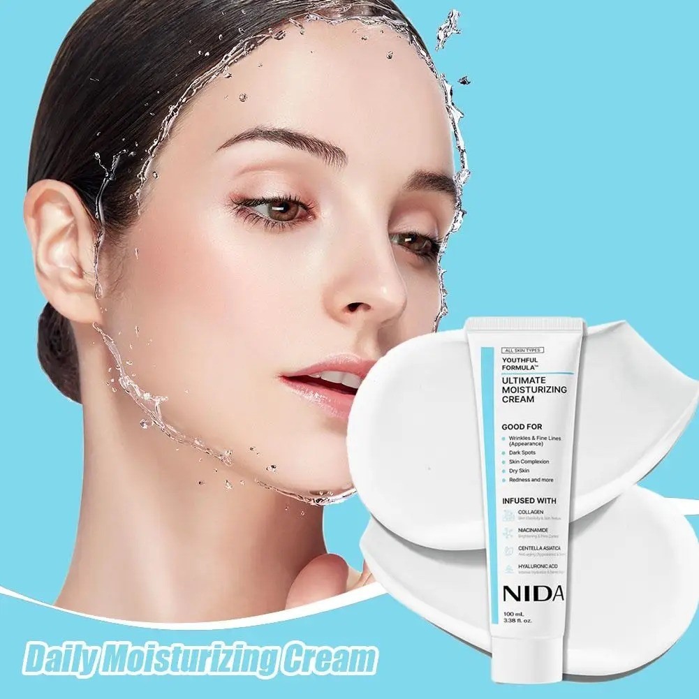 NIDA Youthful Formula Moisturizing Cream 100ml Collagen Niacinamide Face Cream