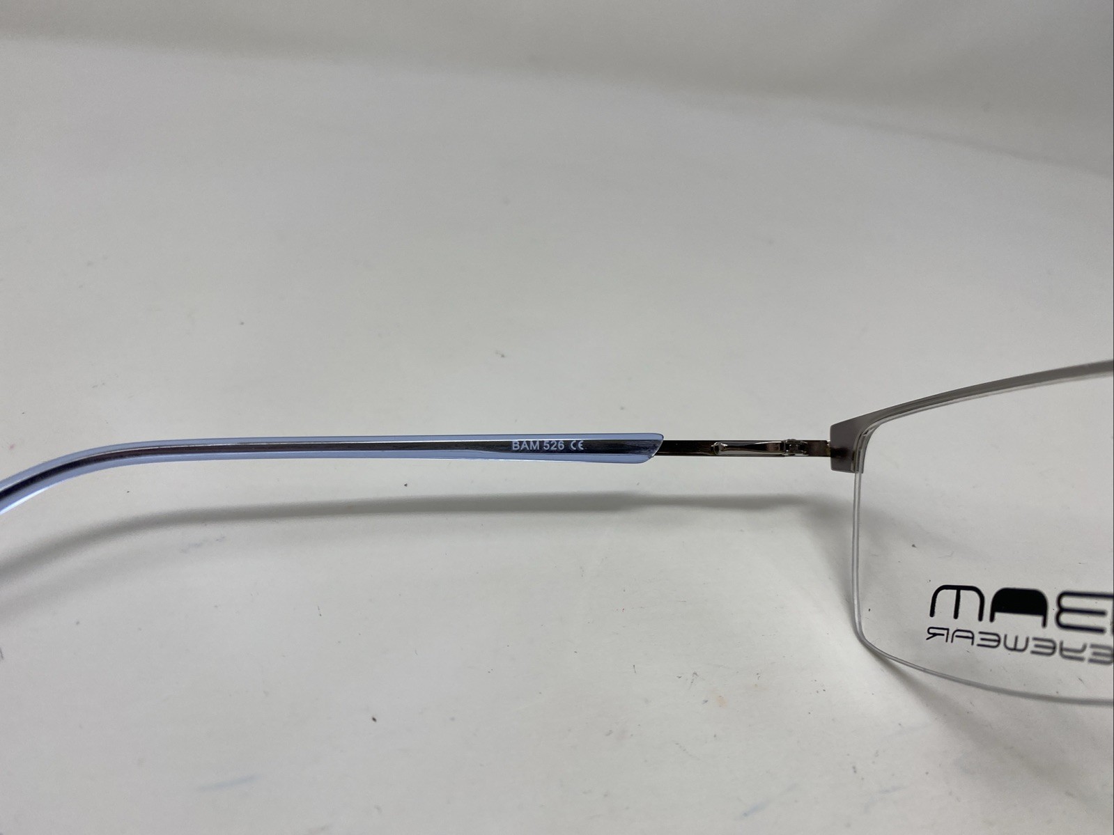 BAM Eyewear BAM 526 NAVY/SILVER 63-19-155 Blue Half Rim Eyeglasses Frame MS43