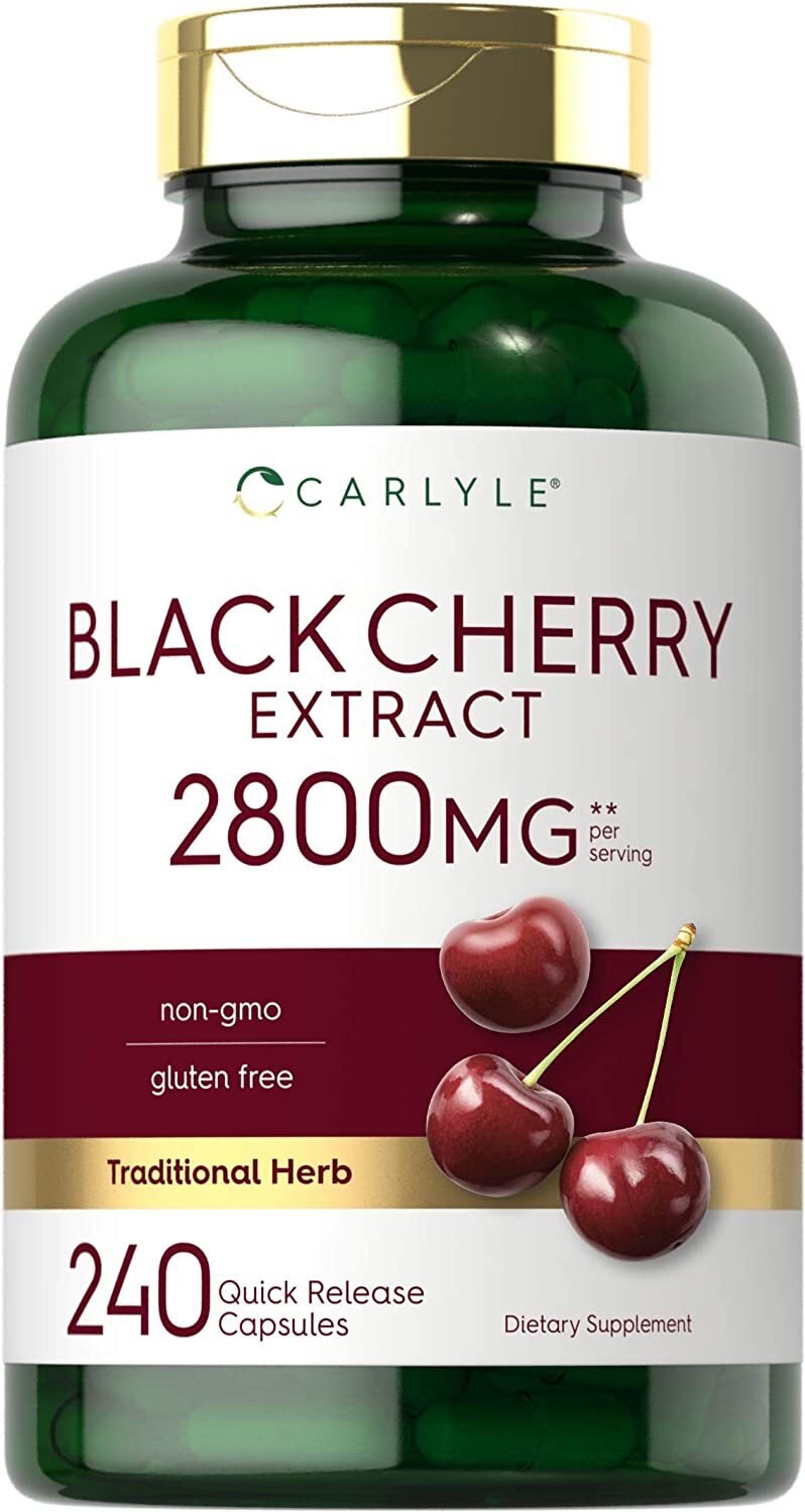 Black Cherry Capsules 2800mg | 240 Count | Non-GMO, Gluten Free | By Carlyle