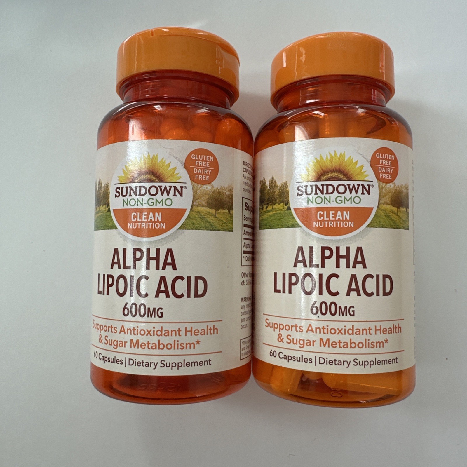 (2) Sundown Alpha Lipoic Acid 600MG, 60 Caps, Exp. 07/2026