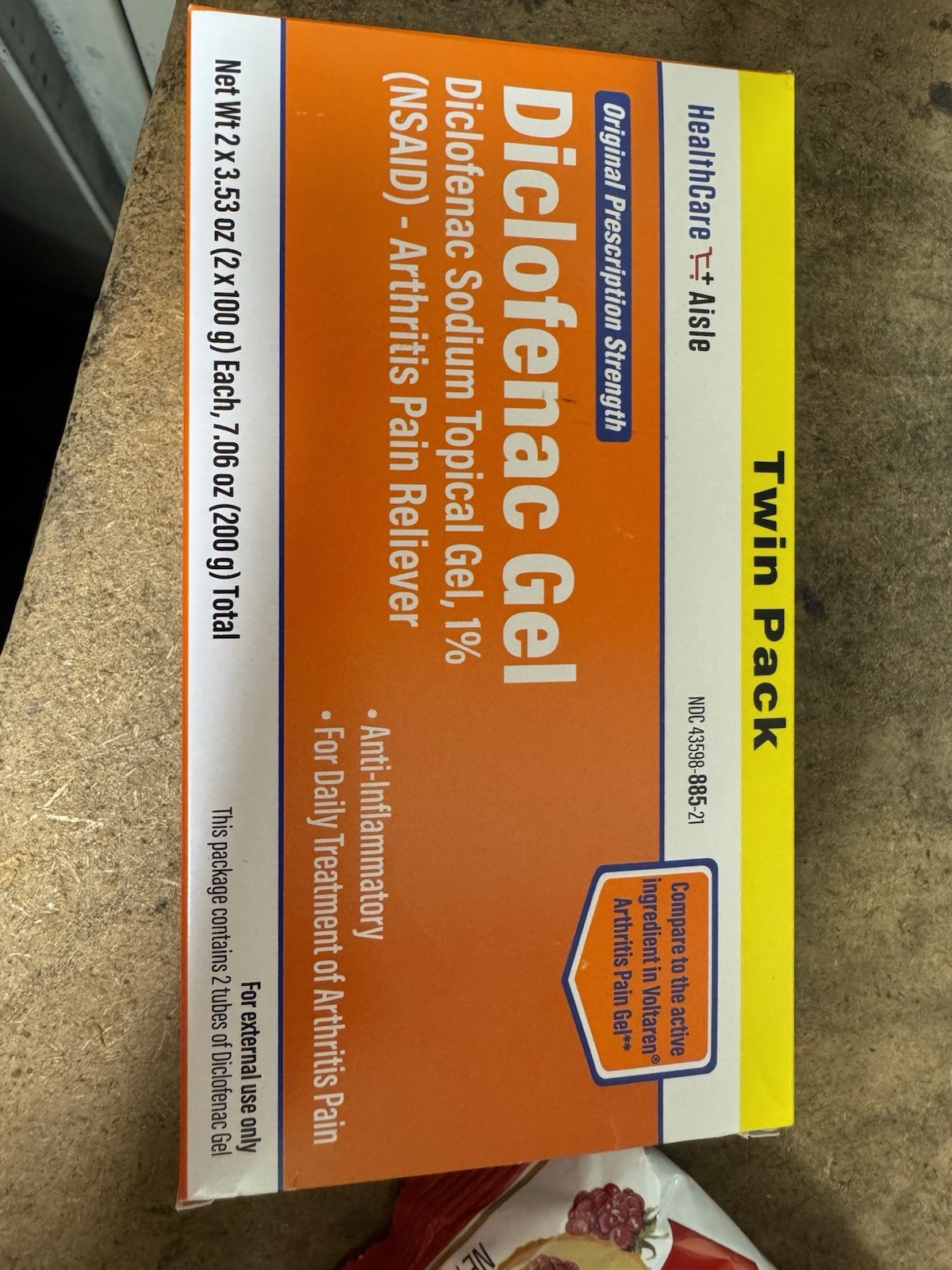 Diclofenac Gel 1% 2 PACK of 100g, 200g total (generic Voltaren) ,Exp 7/2026
