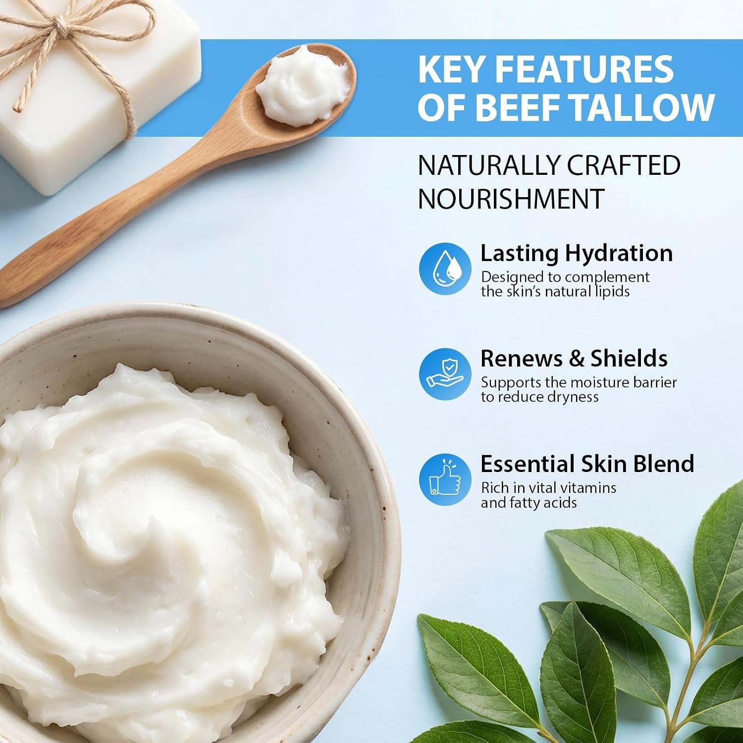 Akeeronn GHKCu Copper Peptide Face Cream, GrassFed Tallow Balm for Skin with …