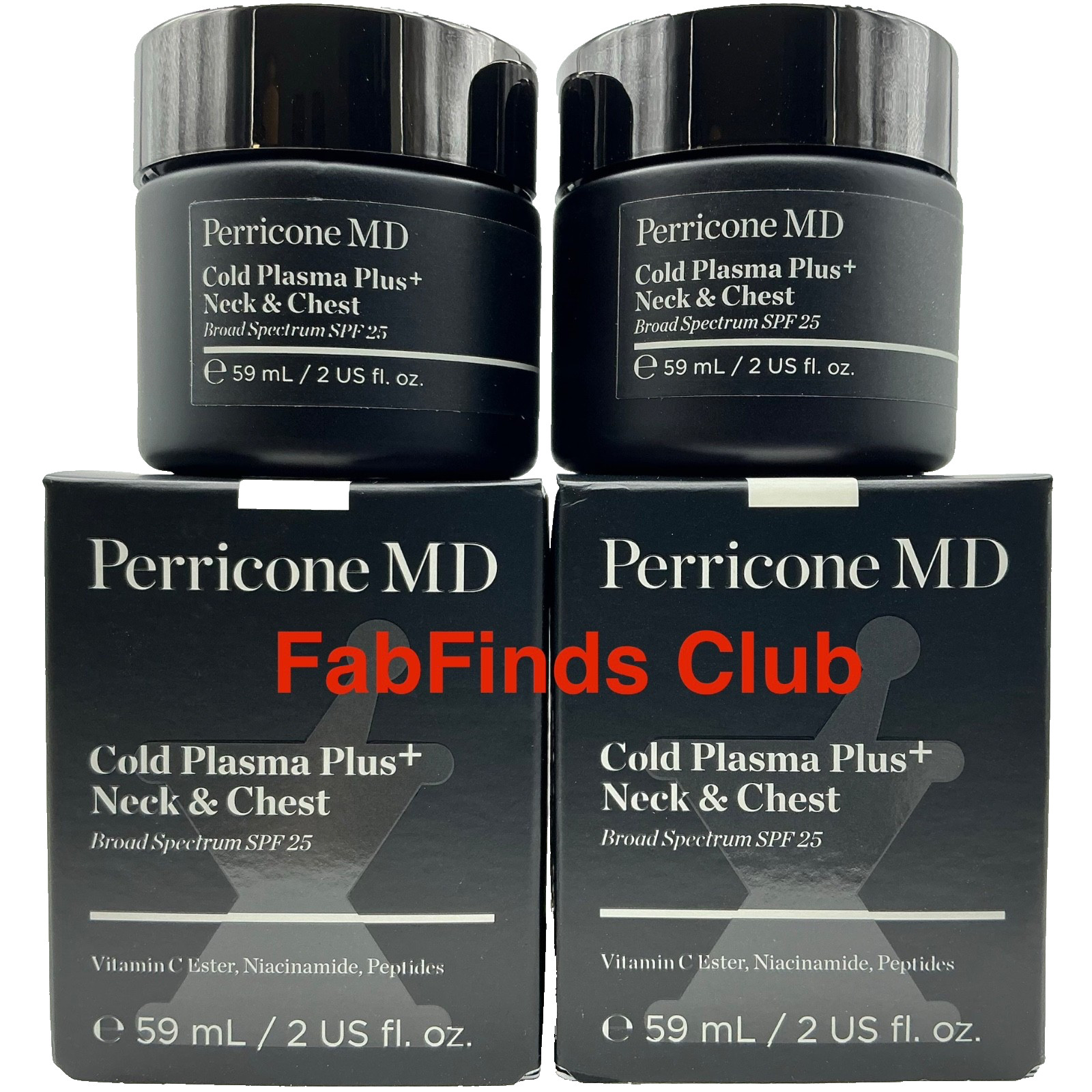 2x Perricone MD Cold Plasma Plus Neck & Chest Cream 2oz/59ml Exp. 04/2028