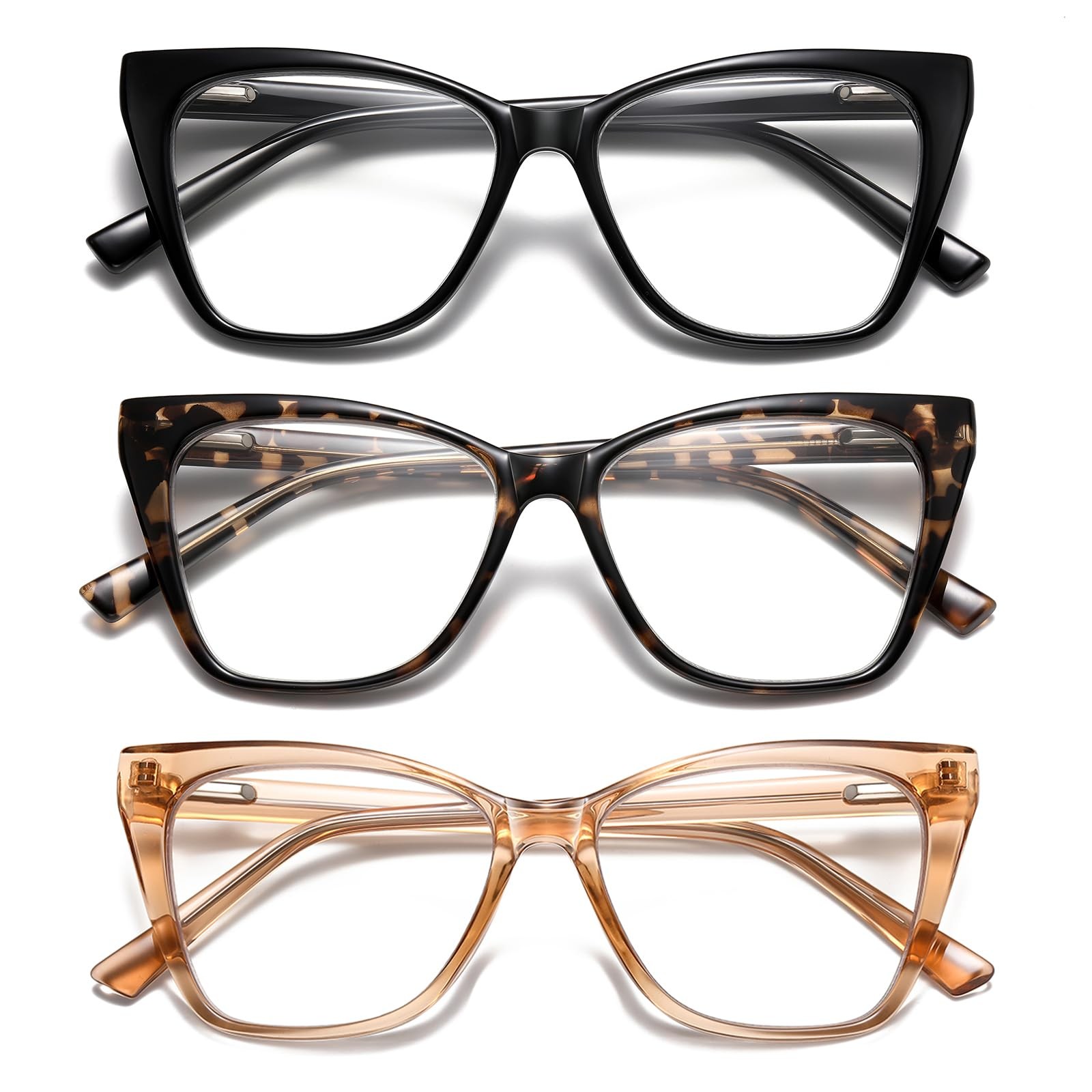 Oversized Reading Glasses Women Cat Eye Style Blue Light Computer Reader Desi…