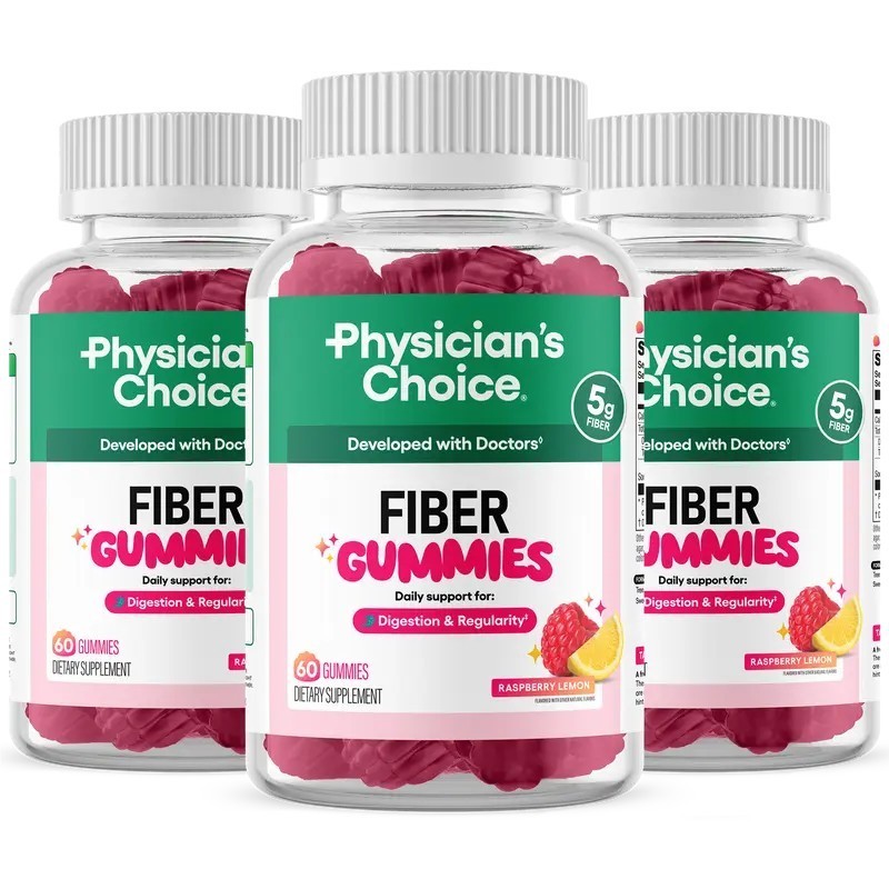 Physician’s Choice Fiber Gummies for Digestive Health & Regularity – Raspberry L
