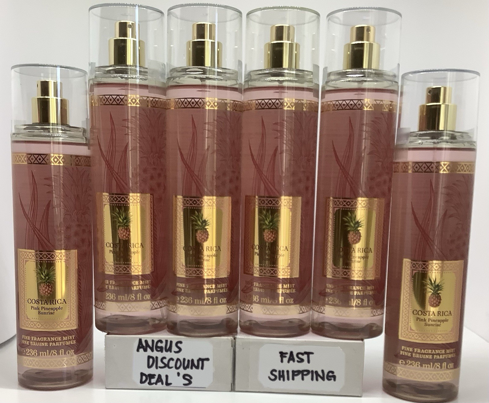 Bath & Body Works “6 PACK” Costa Rica Pink Pineapple Sunrise Mist 8 oz FastShip