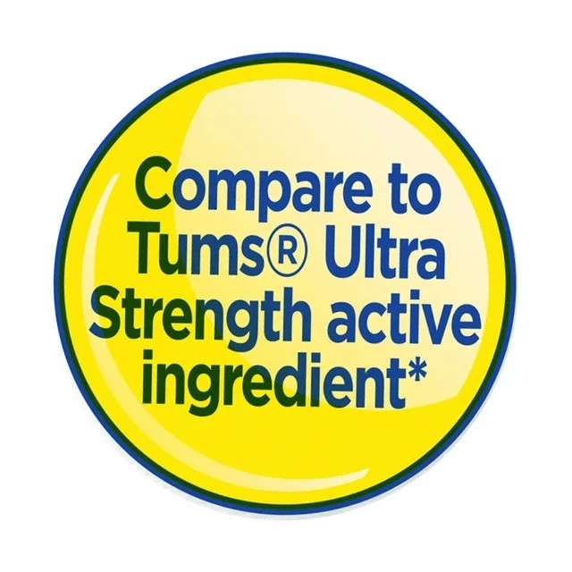 Equate Ultra Strength Antacid Chewable Tablets, Assorted Fruit, 1000 mg, 72 Ct