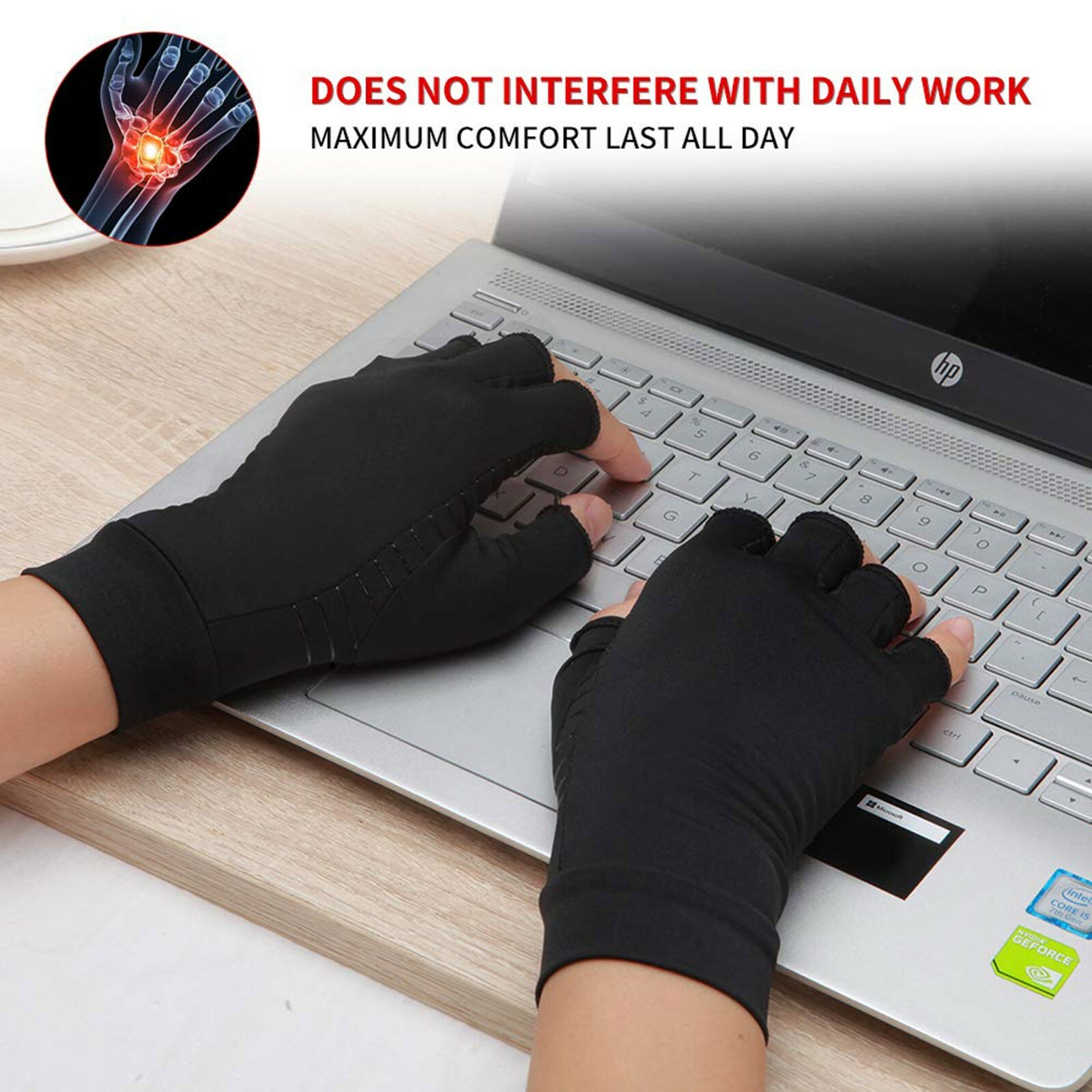 1 PAIR Copper Arthritis Compression Gloves Hand Support Joint Pain Relief USA
