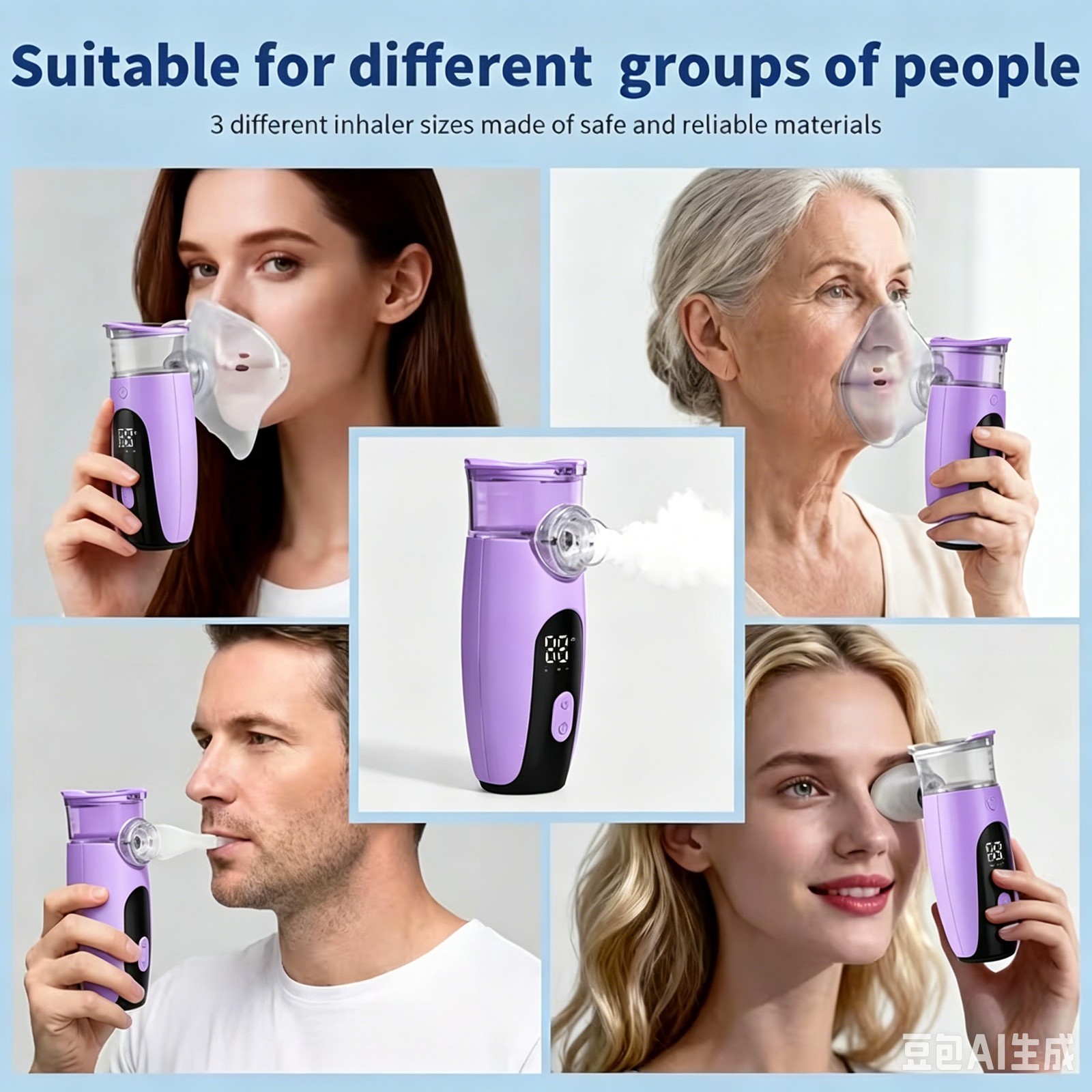 Digital Portable Quiet Mesh Humidifier for Adults & Kids- Travel & Home Use