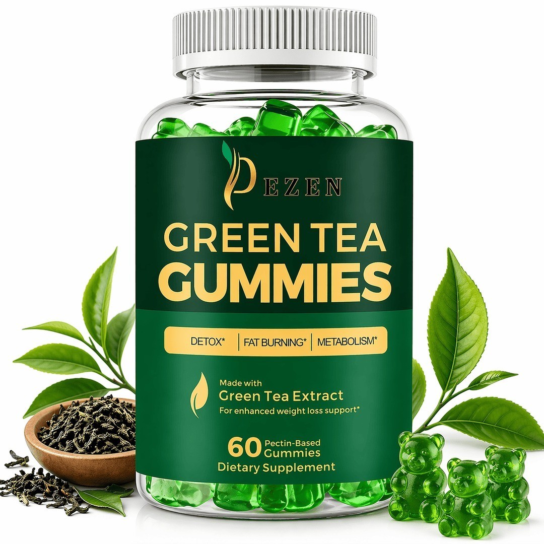 Fat Burner Green Tea Gummies, Metabolism & Weight Loss Supplements 60 Each