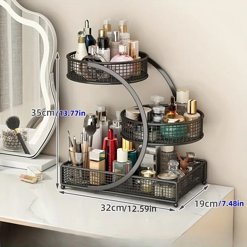 3 Tier Dresser Shelf Cosmetic & Makeup Organizer for Vanity Bathroom Countertop