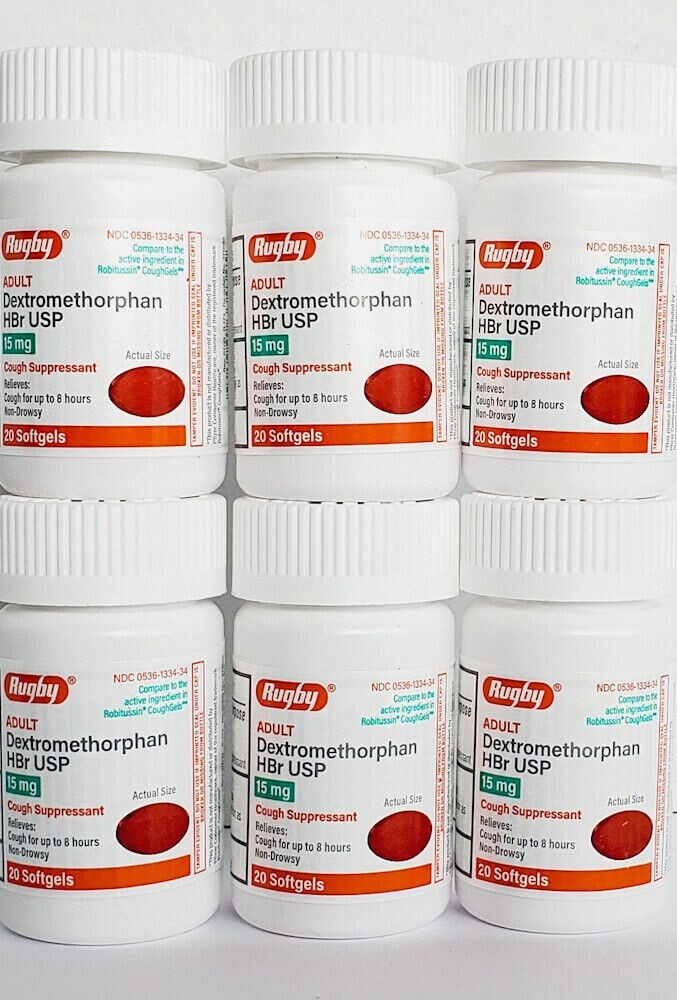 Robafen Cough Suppressant 15 mg 20 Softgels 6 Pack Exp Date 072024 G1N