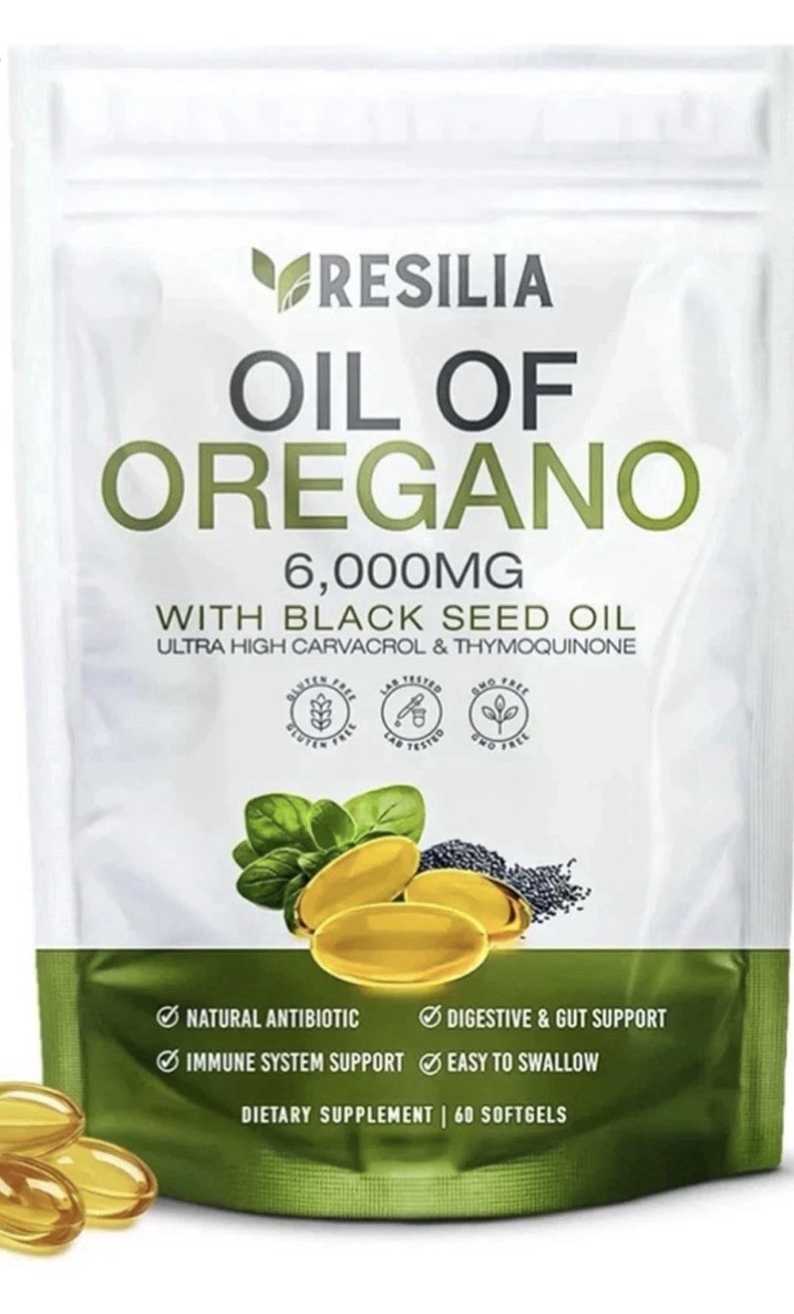 Resilia Oil of Oregano 6000mg with Black Seed Oil 60 Softgels Immune Support