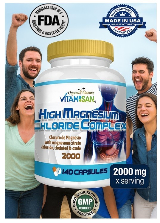 Magnesium Citrate Capsules 2000mg Per Serving – Highest Potency Capsules 140 cap