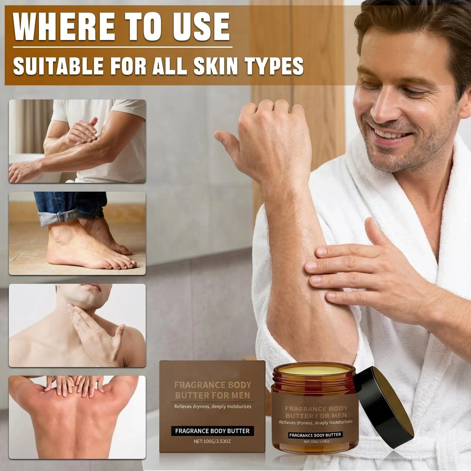 2PCS Pheromone Body Butter for Men, Body Skin Cream with Shea Butter, Cocoa B…