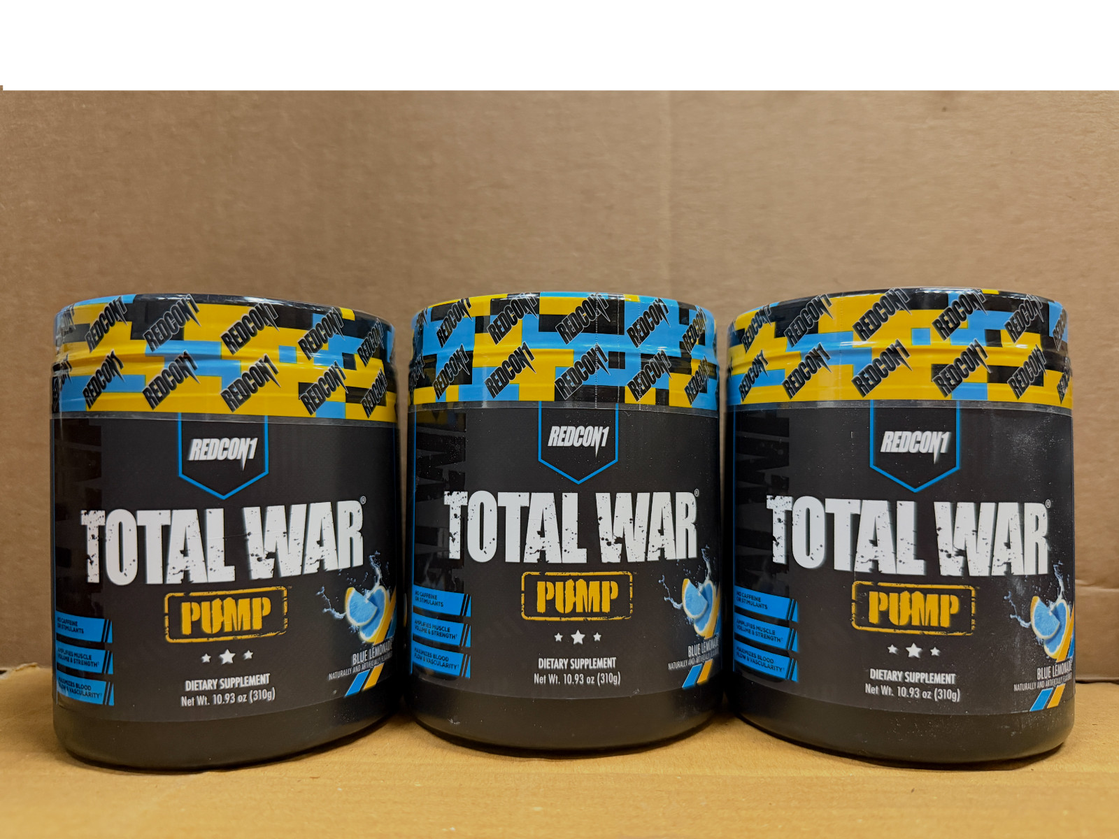 3 Pack REDCON1 TOTAL WAR PUMP Blue Lemonade Stim Free PreWorkout 30 Srv 2027 EXP