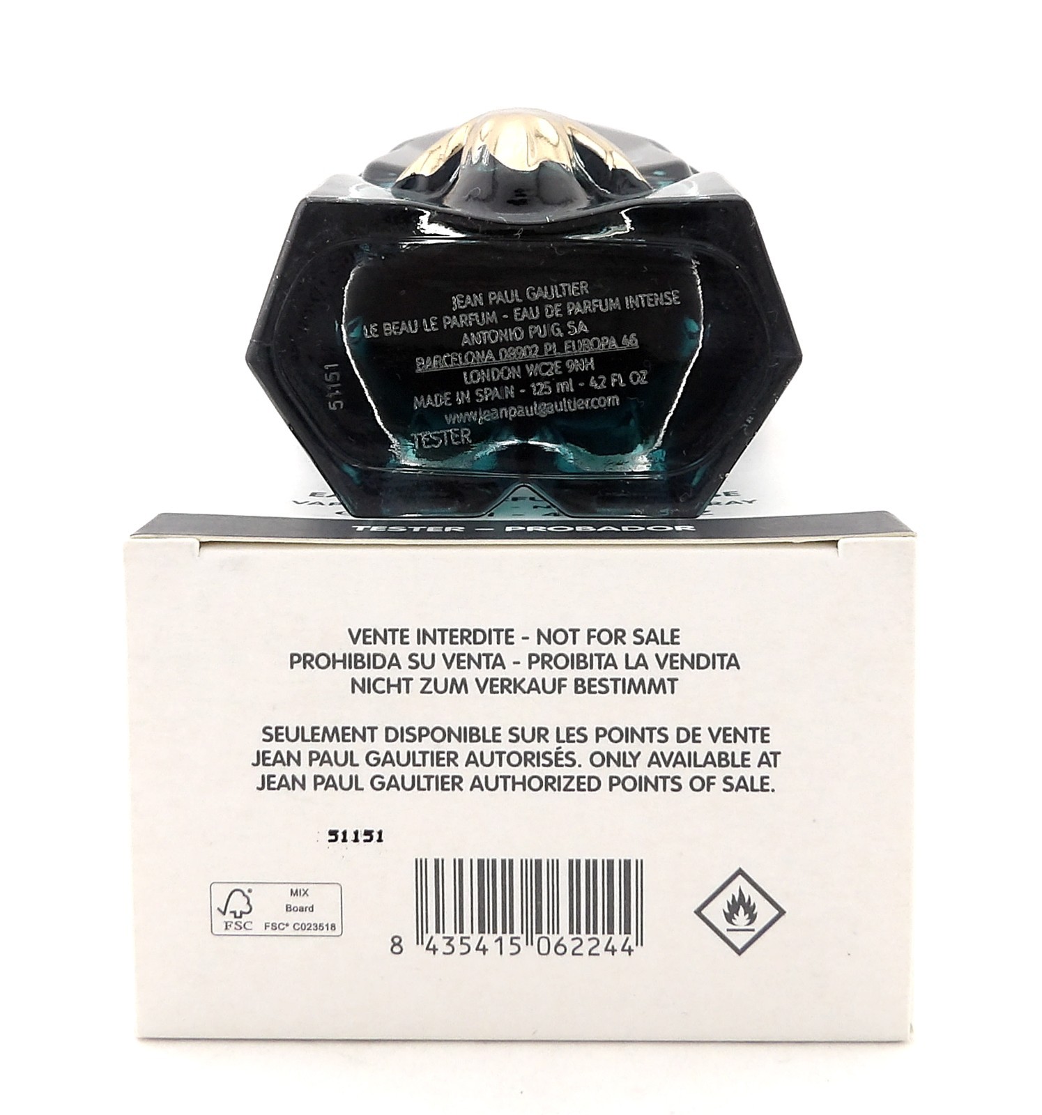 Jean Paul Gaultier Le Beau Le Parfum 4.2 oz EDP Intense Spray for Men New Tester