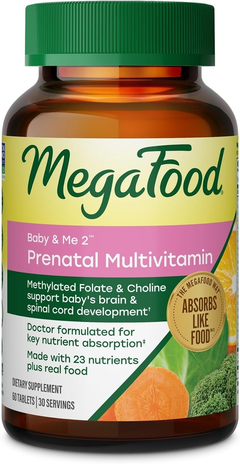 MegaFood Baby & Me 2 Prenatal Vitamin and 60 Count (Pack of 1), Orange EXP 12/27