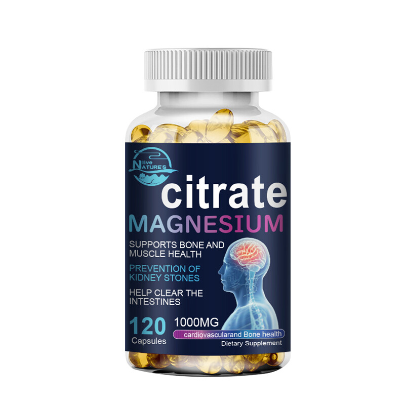 Magnesium Citrate Capsules 1000mg Supports Bone,Heart Health Citrato De Magnesio
