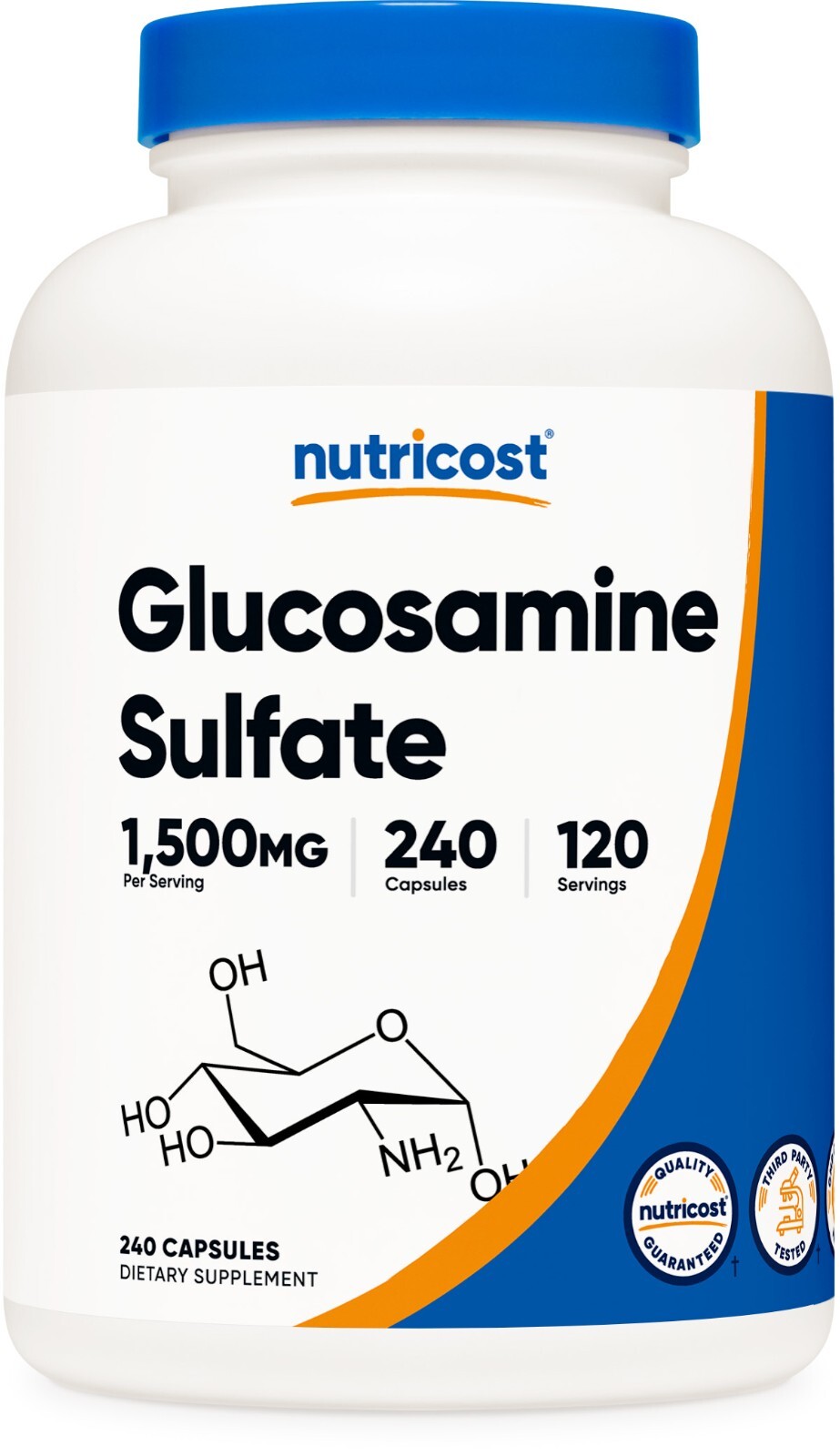 Nutricost Glucosamine Sulfate 750mg, 240 Capsules (1500mg per Serving)
