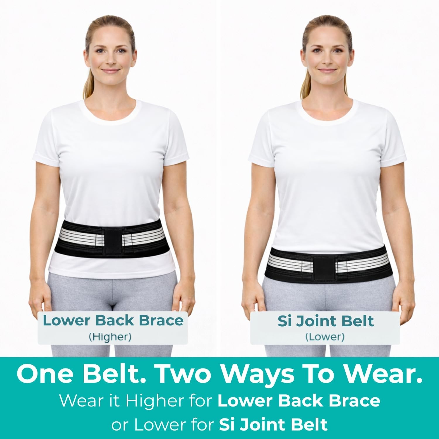 Lightweight Adjustable Back Brace for Lower Back Pain Relief – Breathable Lumbar