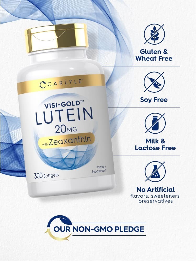 Carlyle Lutein and Zeaxanthin 20mg Eye Health Vitamins 300 Softgels
