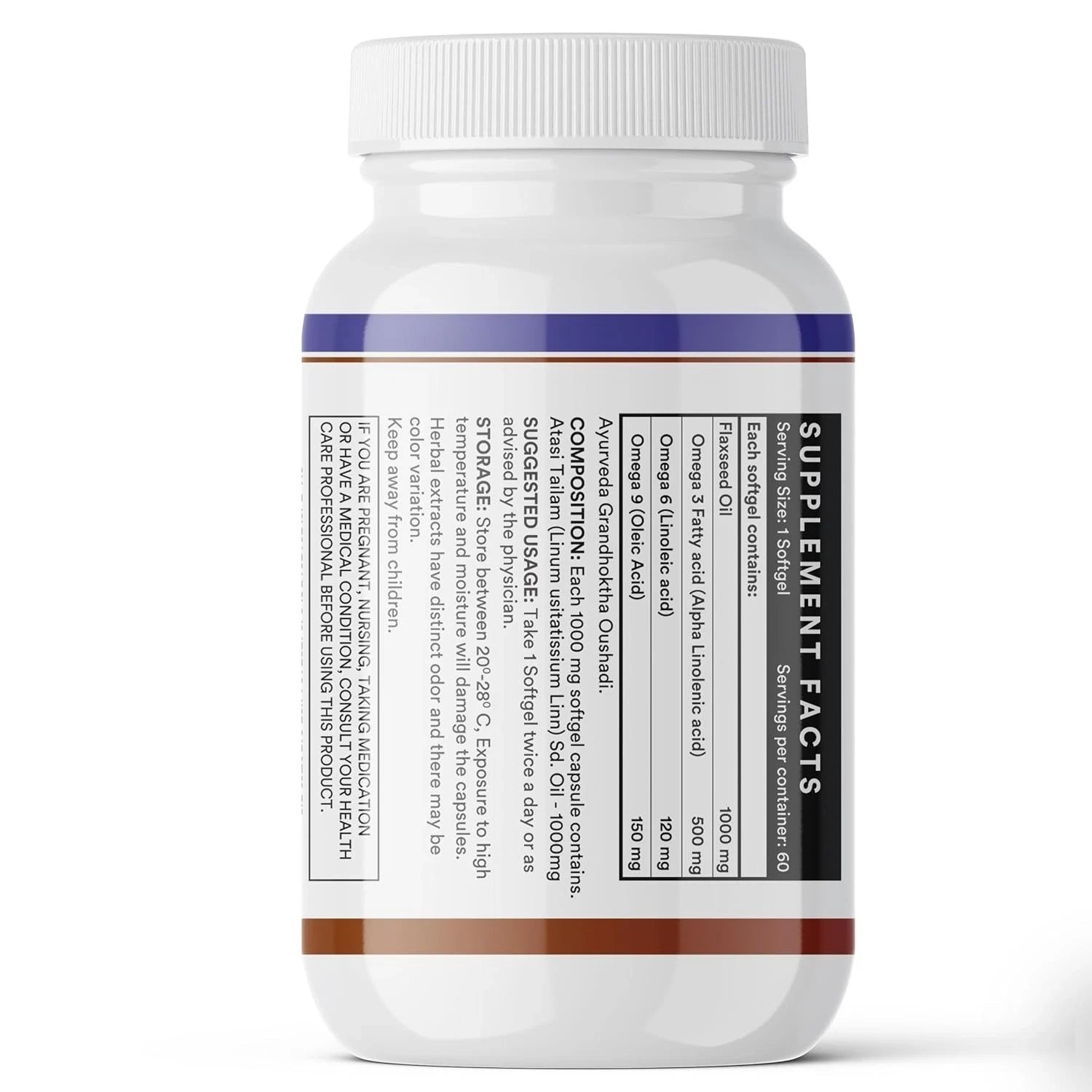 INLIFE Flaxseed Oil Capsules 1000mg | Omega 3 6 9 – 60 Softgels