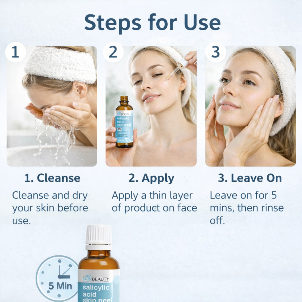 Salicylic Acid 30% BHA Chemical Peel for Exfoliation, Clear & Smooth Skin Care