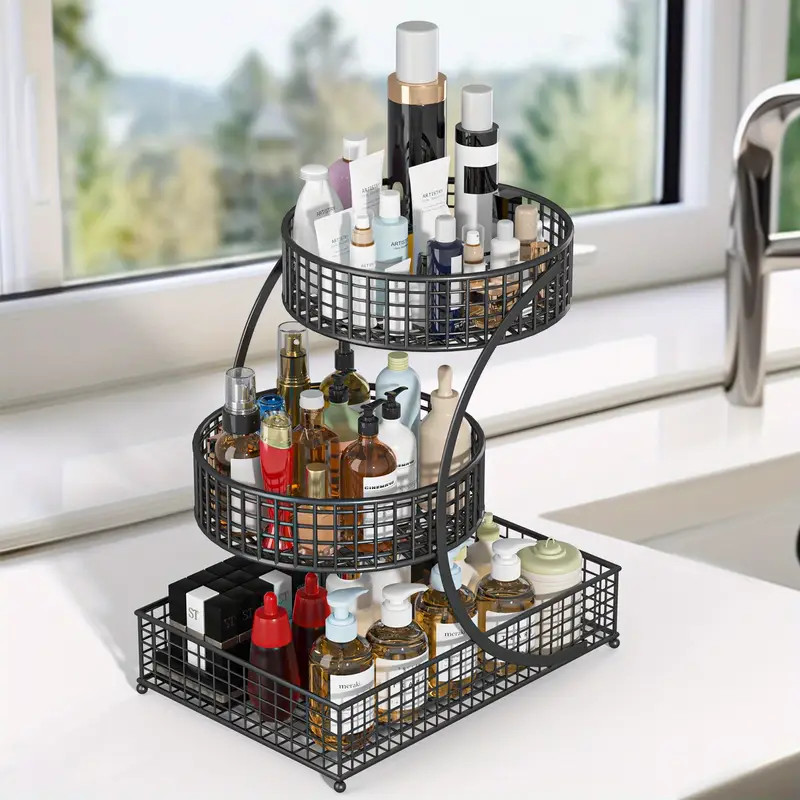 3 Tier Dresser Shelf Cosmetic & Makeup Organizer for Vanity Bathroom Countertop