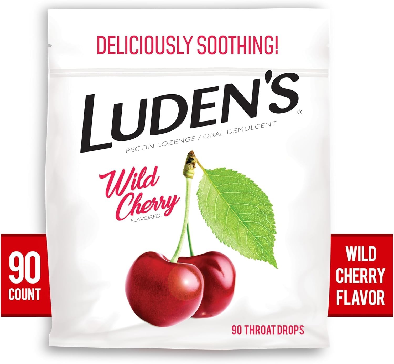 Ludens Throat Drops, Wild Cherry, 90 Drops 90 Count (Pack of 1) Cough Drops