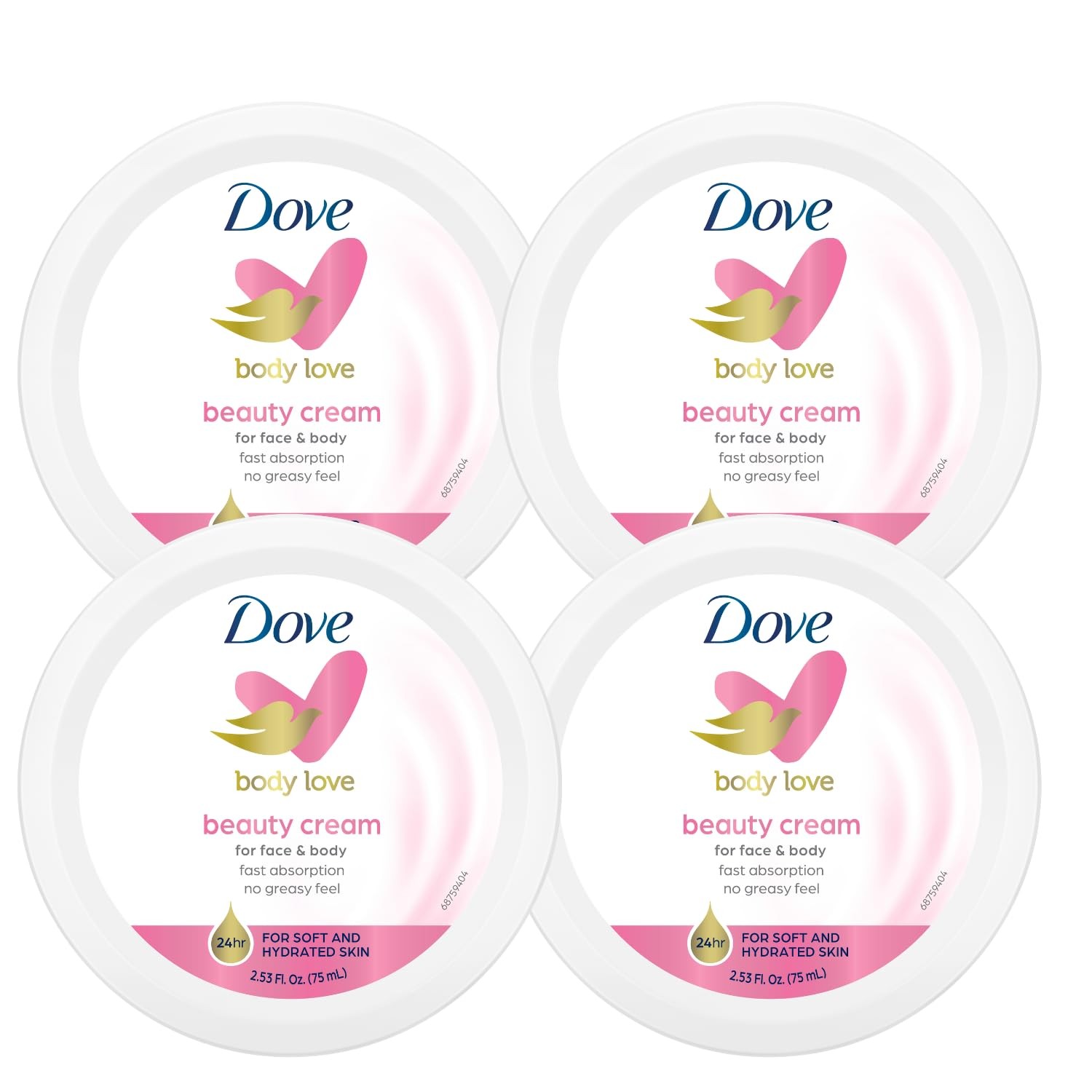 Dove Nourishing Body Care Face Hand and Body Beauty Cream 12 Pack 2.53oz