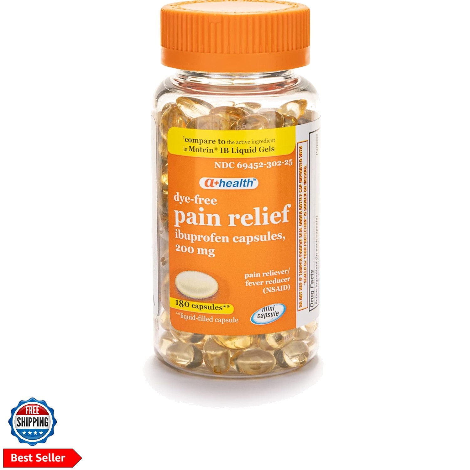 Dye-Free Ibuprofen 200 Mg Mini Softgels, Pain Reliever/Fever Reducer NSAID, 1…