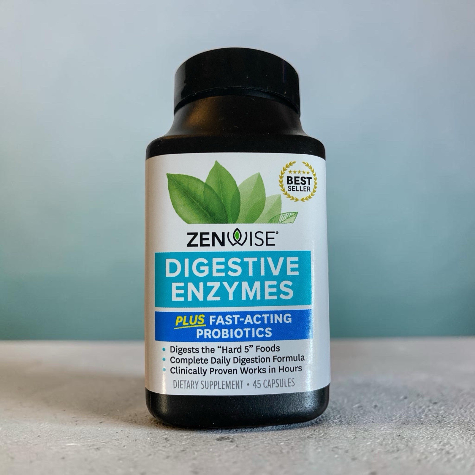 Zenwise Digestive Enzymes Bromelain Pre & Probiotics Gut Health 45 Ct Exp 10/27