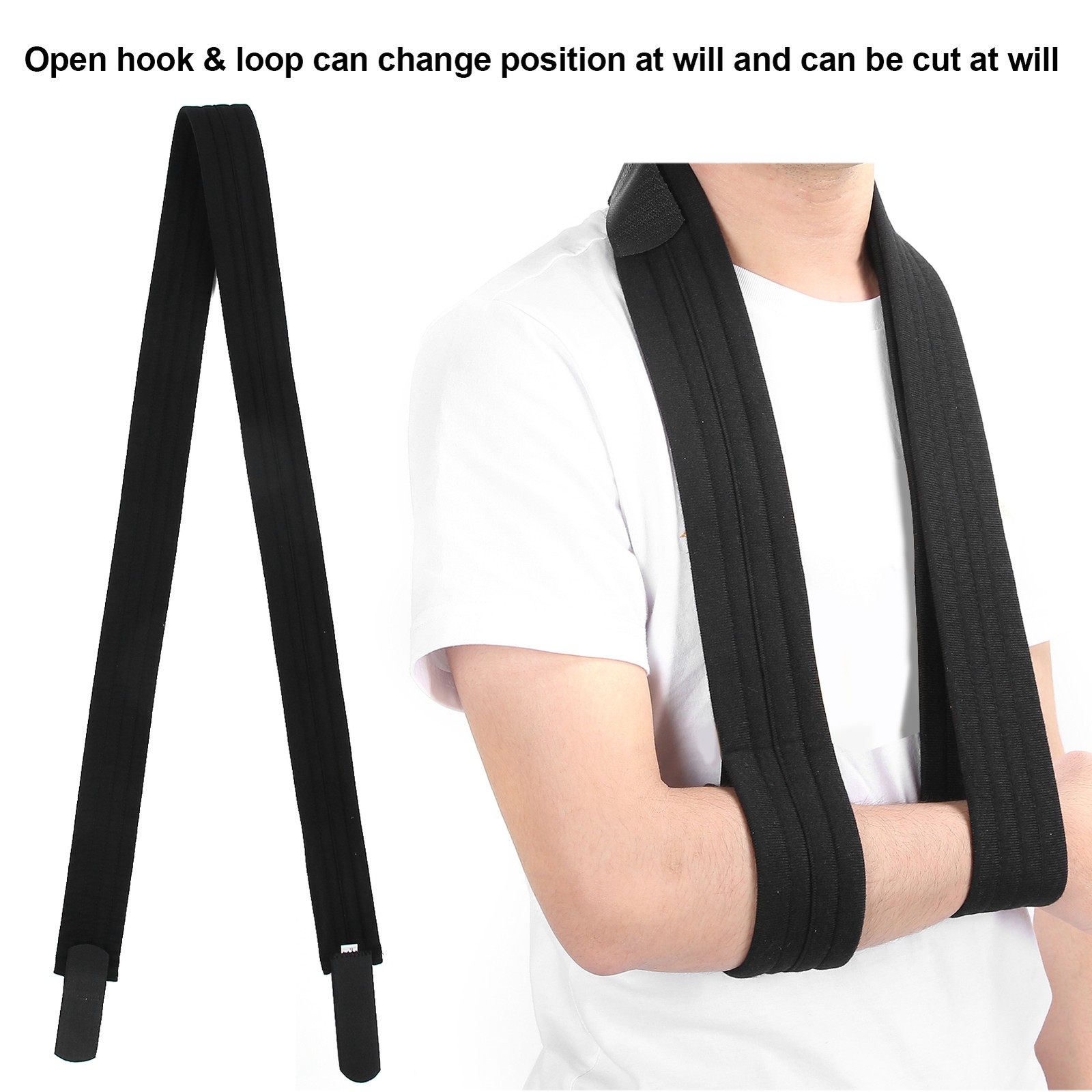 Adjustable Arm Support Strap For Fractured Arm Recovery Black Easy To Use