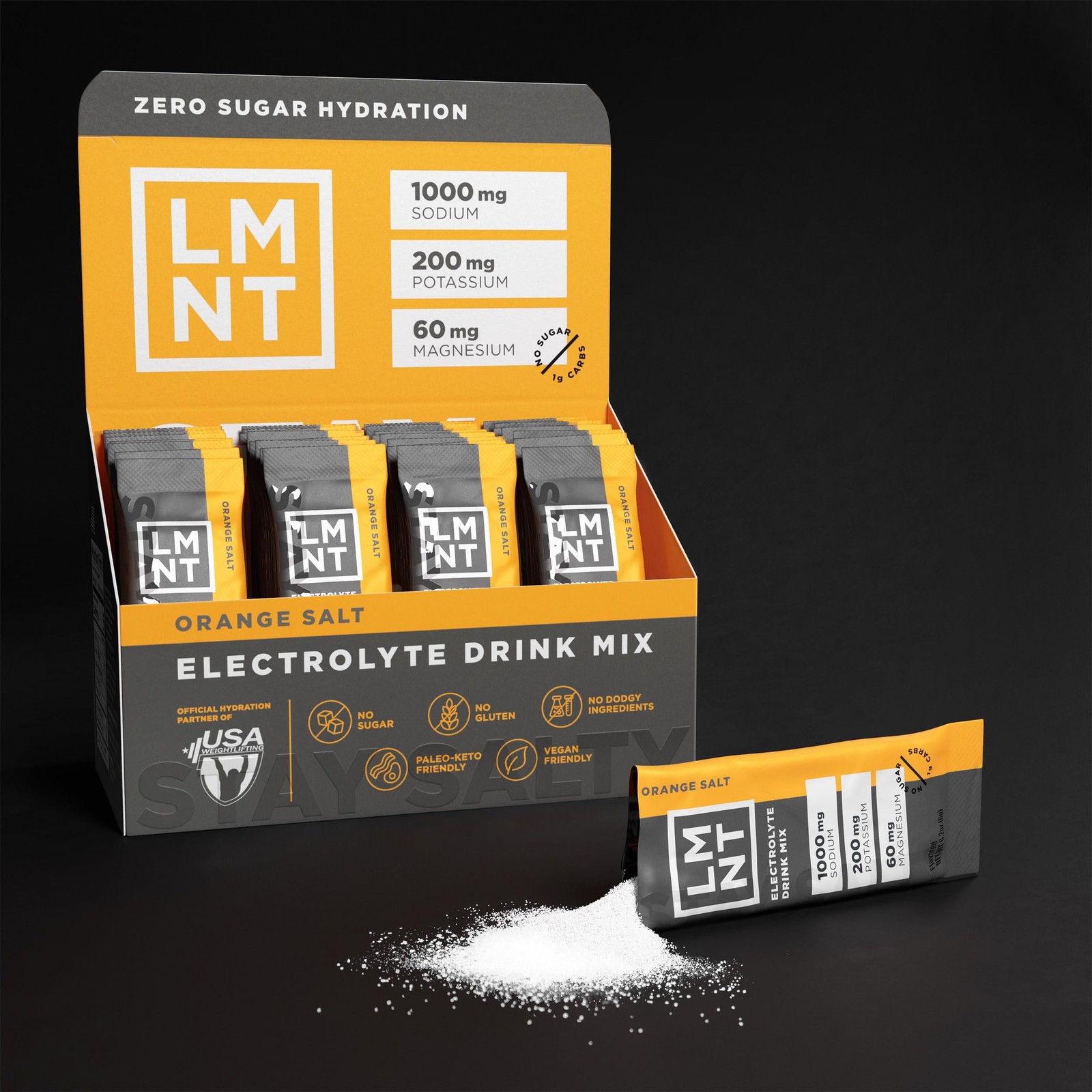 LMNT Zero Sugar Electrolytes – Orange Salt | Drink Mix | 30-Count 30 Count