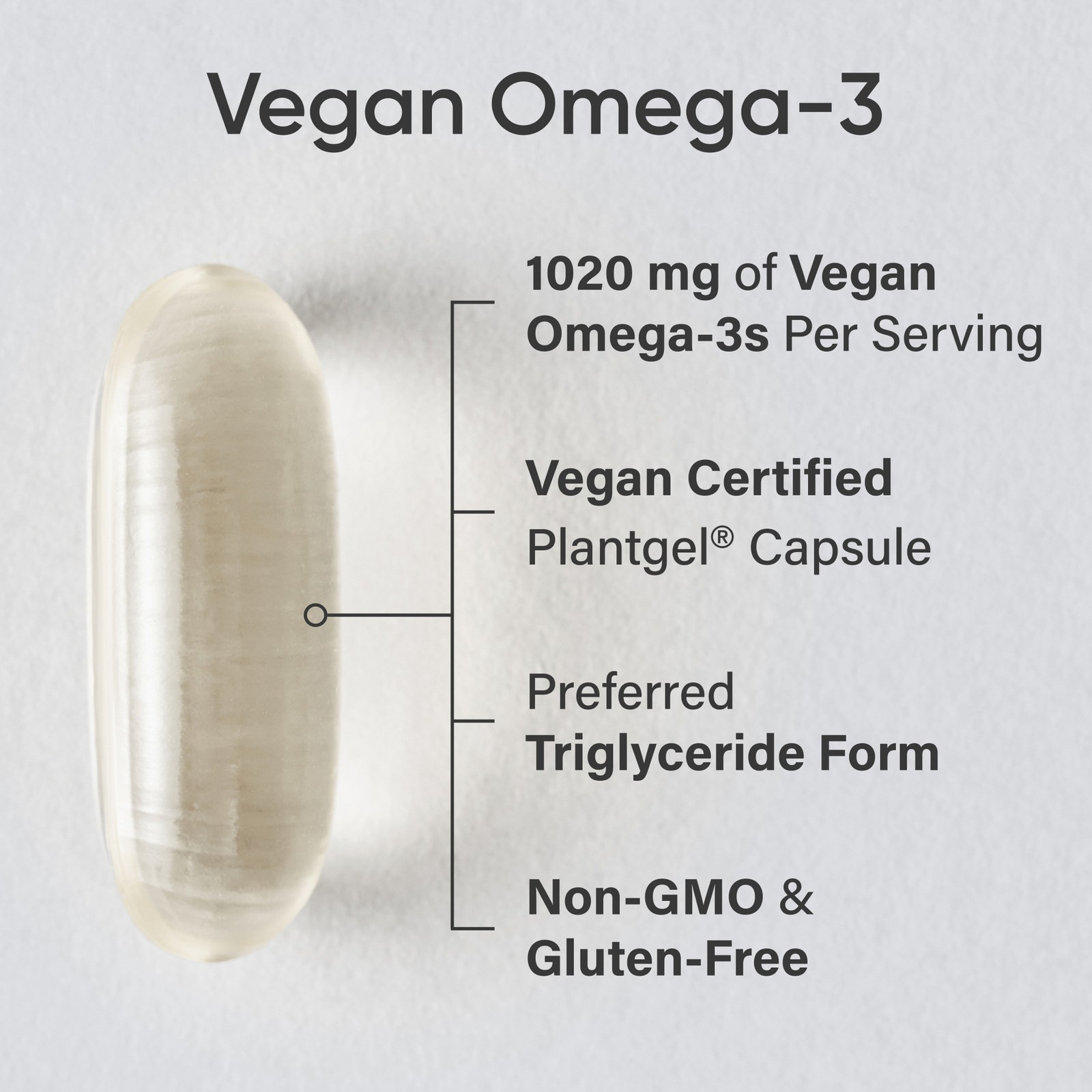 Highest Levels of Vegan Omega 3 DHA & EPA Softgel Fatty Acids (Carrageenan Free)