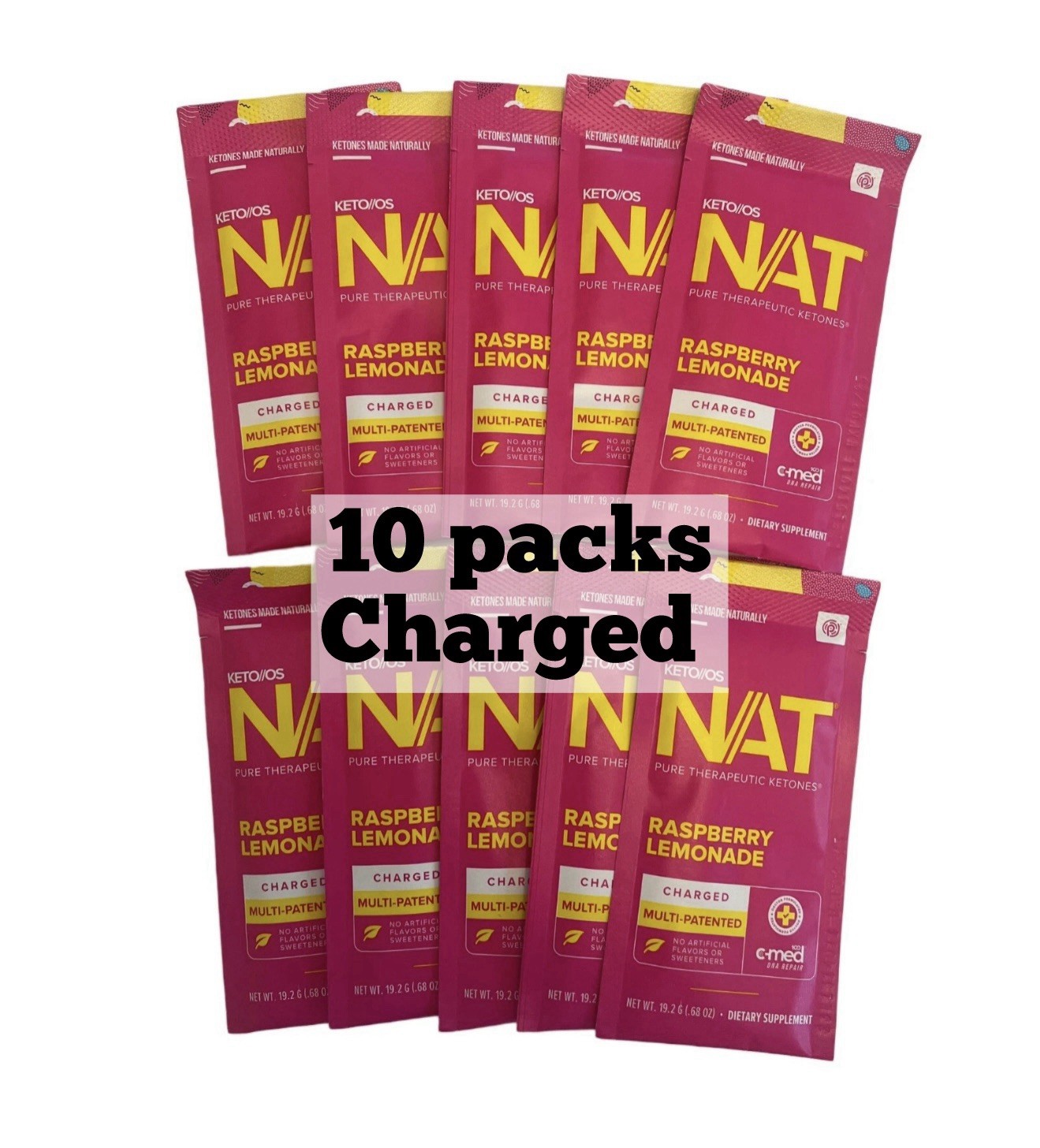 Prüvit Ketones NAT 10 Packets Charged RASPBERRY L/ FREE SHIPPING Exp 03/2026