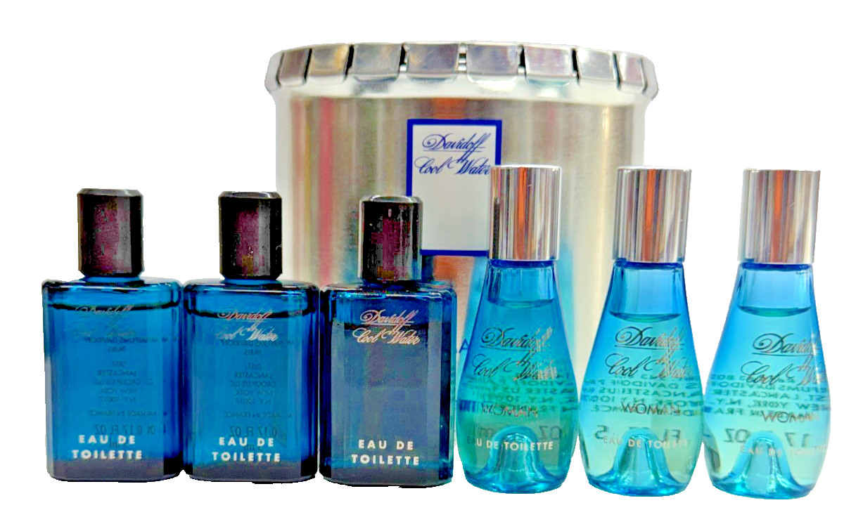 Cool Water Men & Women Davidoff 5 ml Splash Lot of 6 PCS 3x Men & 3x Women