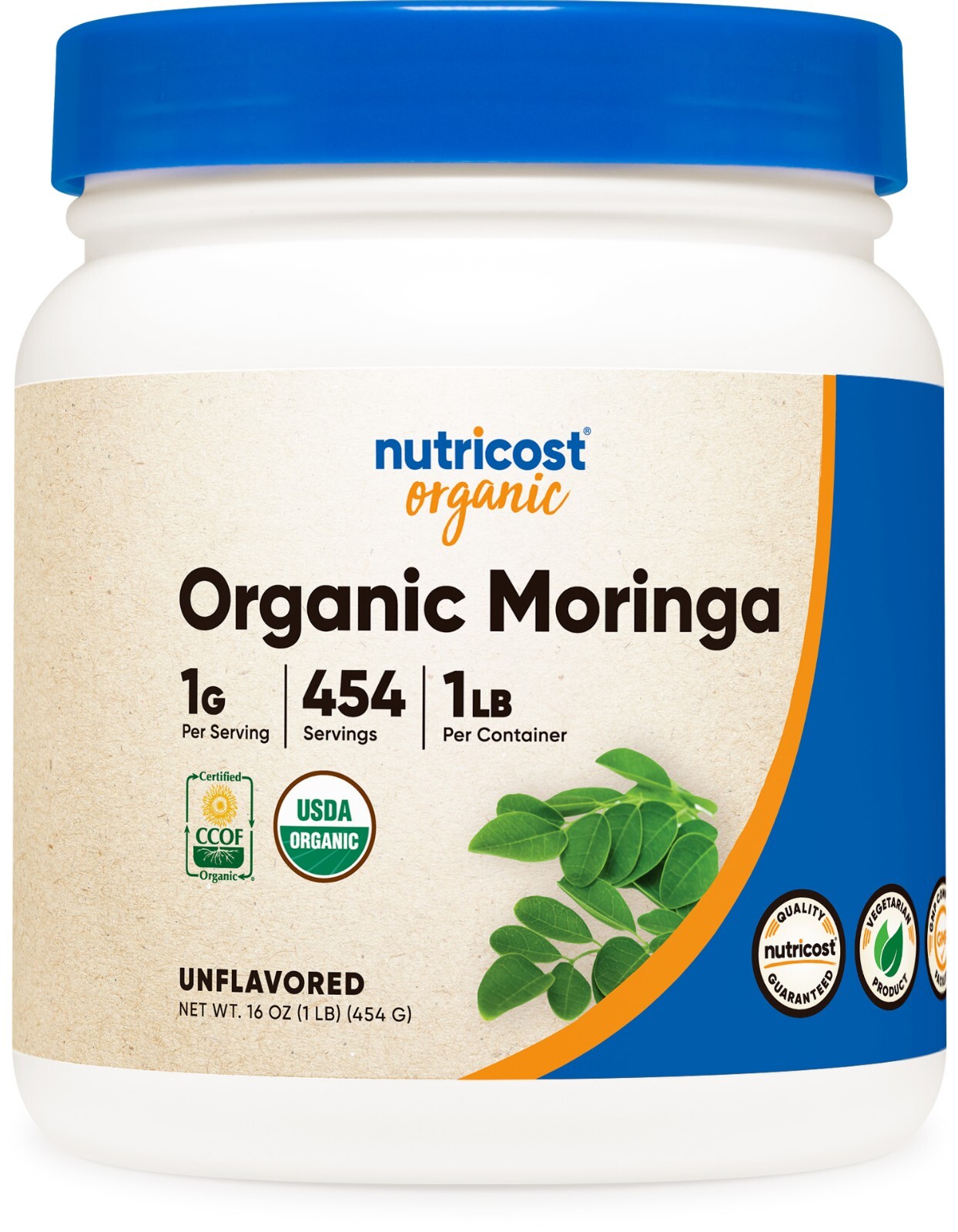 Nutricost Organic Moringa Powder 1LB (16oz) – Gluten Free, Non-GMO