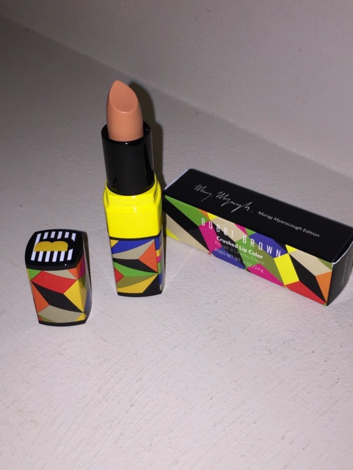 NEW NIB Bobbi Brown Crushed Lip Color Lipstick PEACH PASSION Morag Myerscough