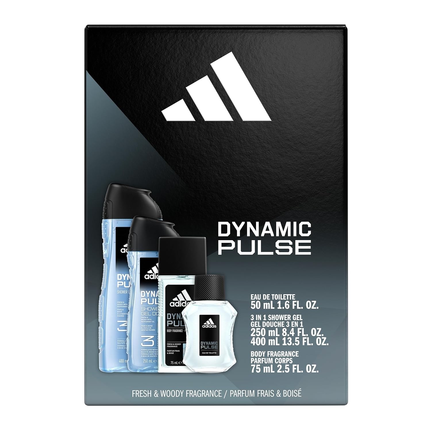 Adidas Dynamic Pulse Aftershave Giftset – 1.6 fl oz EDT + 2.5 fl oz + 8.4 fl oz