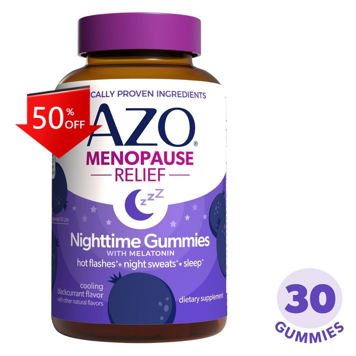 AZO Menopause Nighttime Vegan Multivitamin Gummies – 30ct