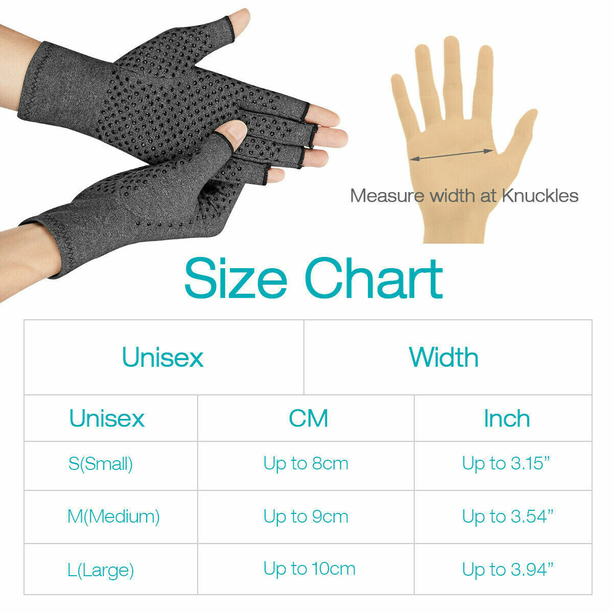 Copper Compression Gloves Medical Arthritis Pain Relief Hand Support Brace USA