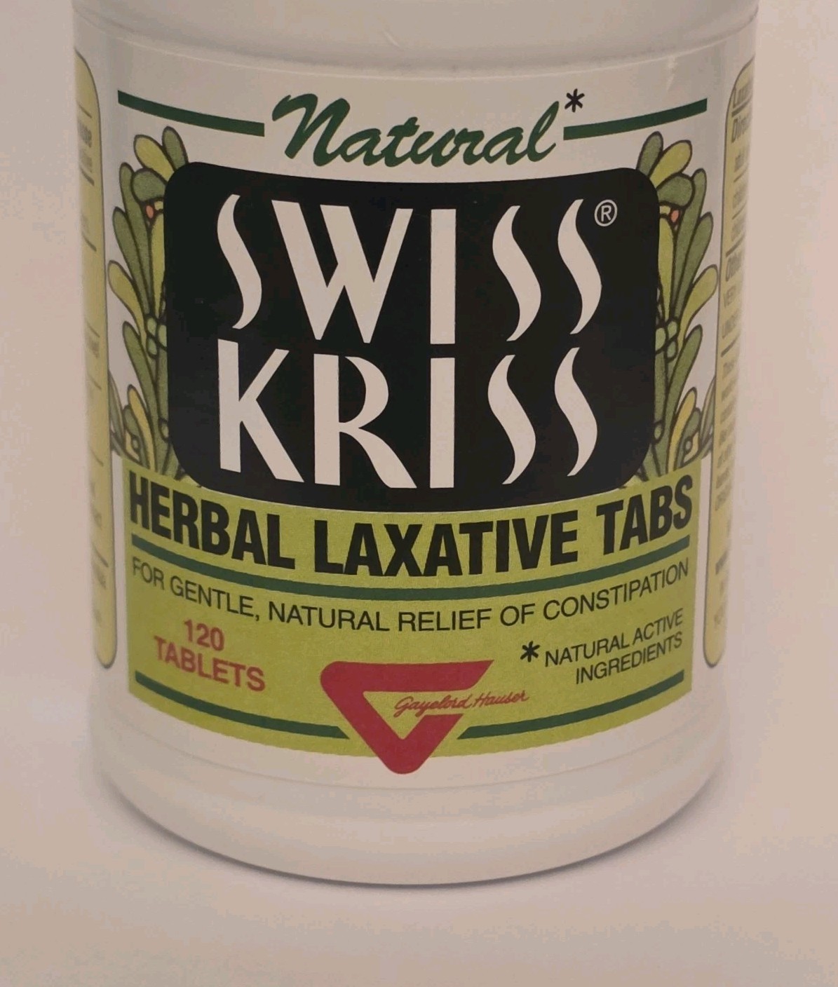 Swiss Kriss 8.5mg Herbal Laxative Tabs Natural Ingredients 120 exp 03/2030 NEW