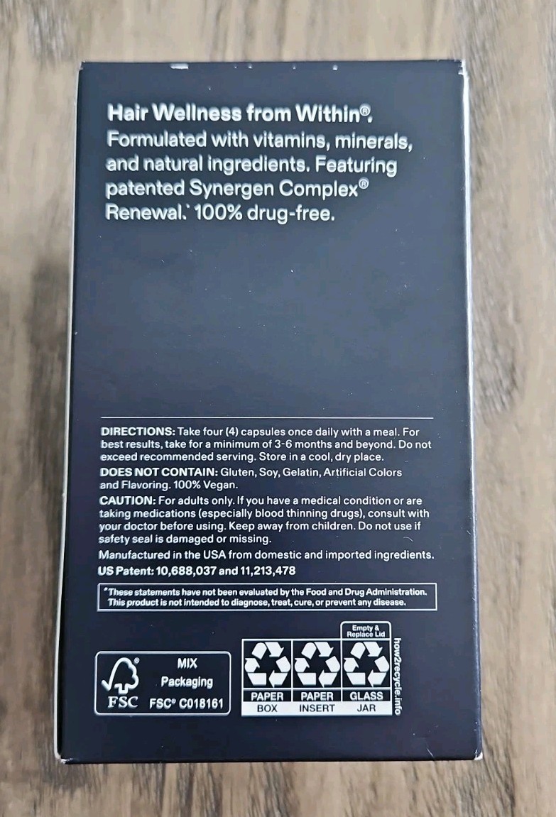 Nutrafol Men 50+ Hair Growth Supplement 120 Caps 100% Drug-Free Nutraceutical