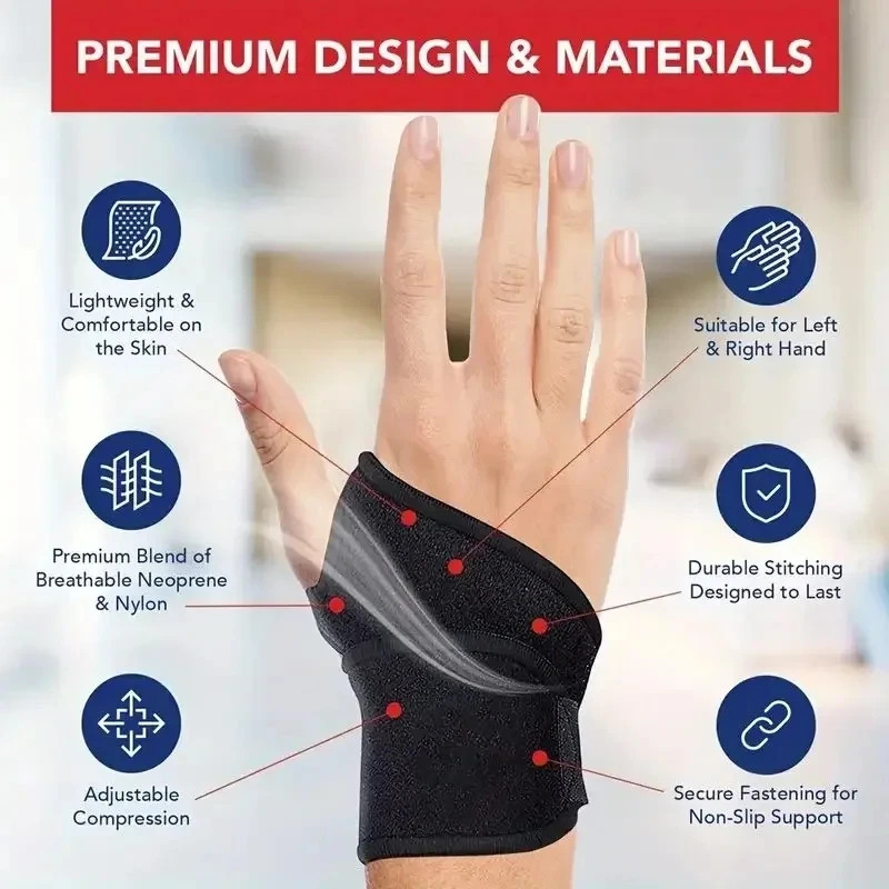 Adjustable Wrist Brace Support Strap for Carpal Tunnel Arthritis Sprain Pain Rel