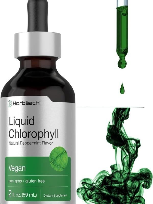 Non-GMO, Liquid Chlorophyll Drops 2 oz by Horbaach, Natural Peppermint Flavor