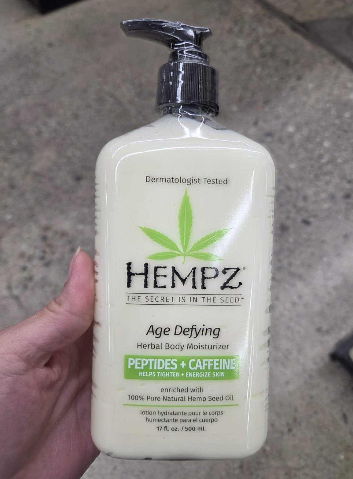 Hempz Age Defying Herbal Body Lotion w/ Peptides + Caffeine 17 fl oz