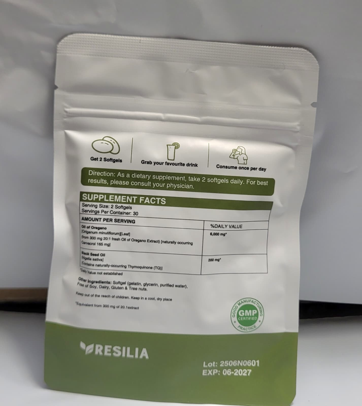 2 in 1 Oil of Oregano & Black Seed Softgels with Carvacrol , Immune Support