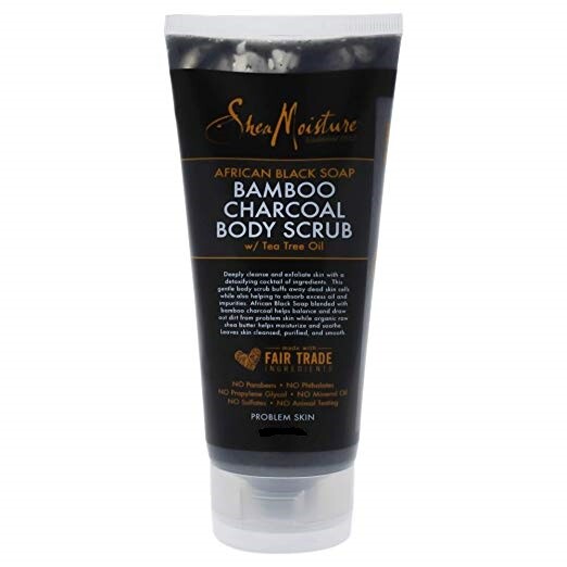 6X Lot Shea Moisture African Black Soap Charcoal Body Scrub W/Tea Tree Oil 2 oz